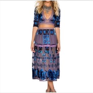 For Love and Lemons Barcelona Sheer Boho Skirt- Small